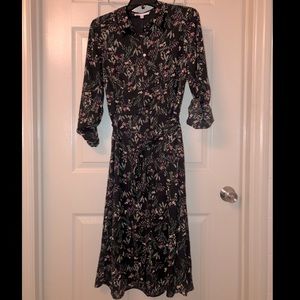 DR2 Floral Tea Length Fitted Dress